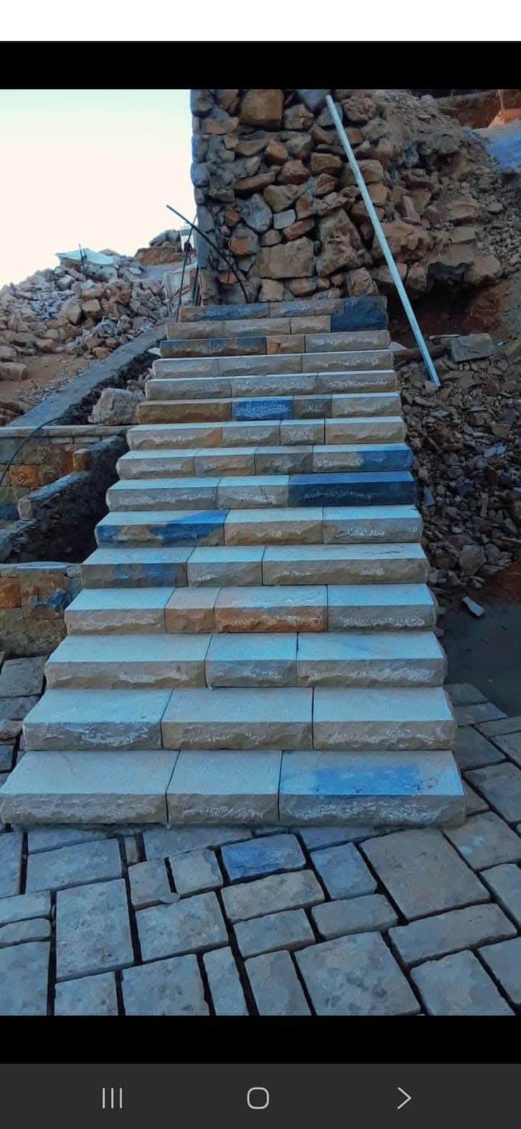 Stairs and landscaping in stone