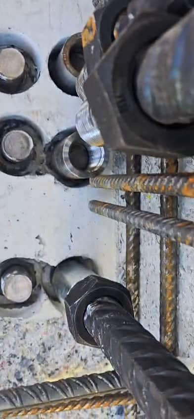 Threaded couplers at a joint